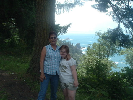 GRANDAUGHTER KAYLYN AND MYSELF IN THE REDWOODS