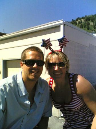 john and kimmie in the 4th of july parade, park city, utah. john's  place of employment since '02