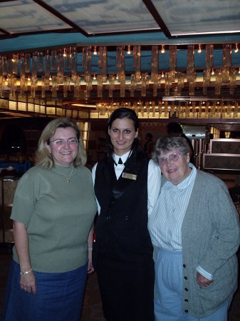 Me, mom and our lovely server on 2003 cruise!