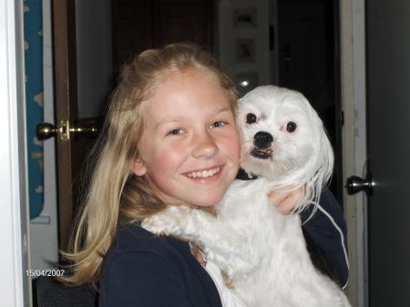 Rachel and one of our dogs Sr. Francis Drake