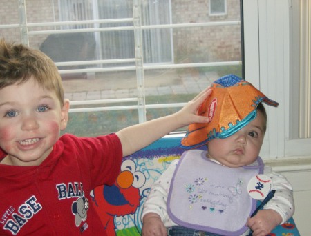 Matthew playing with his baby sister Rebecca