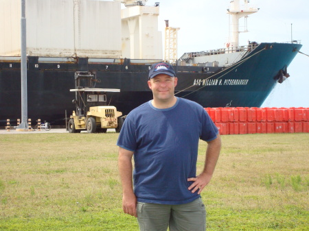 At the dock in Diego Garcia.