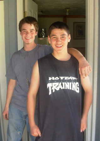 My oldest, Jarren, 18,  and his youngest brother, Brandon, 13, in '07