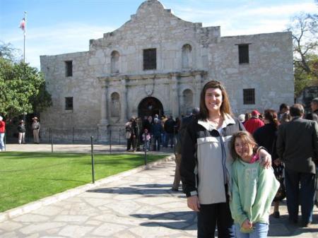 my niece allyson and me at the alamo