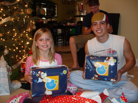 Our kids- Camryn and Jesse on Christmas morning 2007