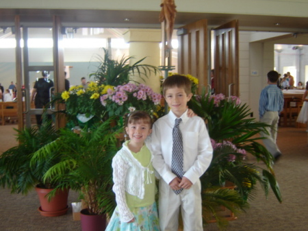Brady and Madisen at Brady's 1st Communion