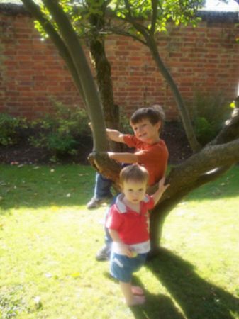 Taylor & Aiden hanging around in England