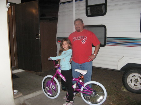 Dad and Emily on her birthday.