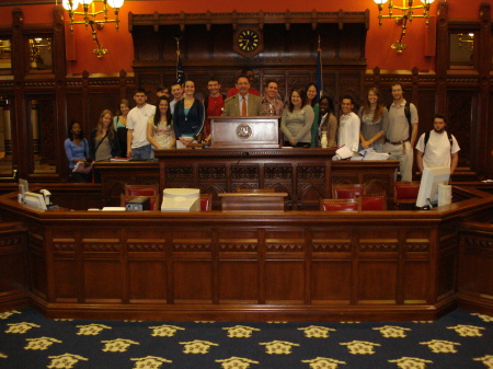 Demetrios with Univ. of Hartford students at House of Reps.