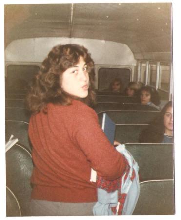 Laurie on the school bus