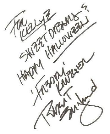 Freddy Krueger handwriting