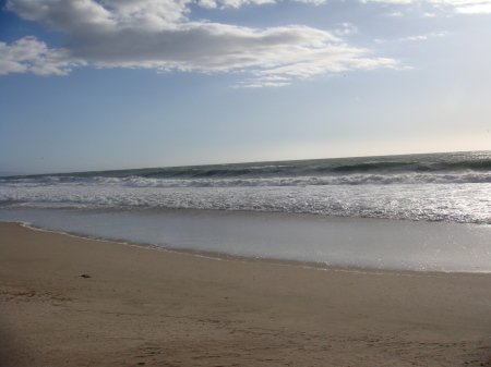 Walking along the ocean