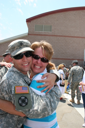 First Hug in over a year!  My son is HOME!