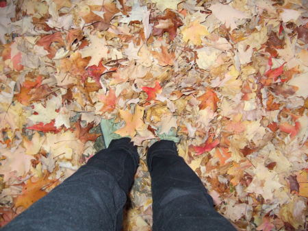 My feet in leaves