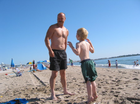 Nice day at Hampton beach, with my son Nigel.