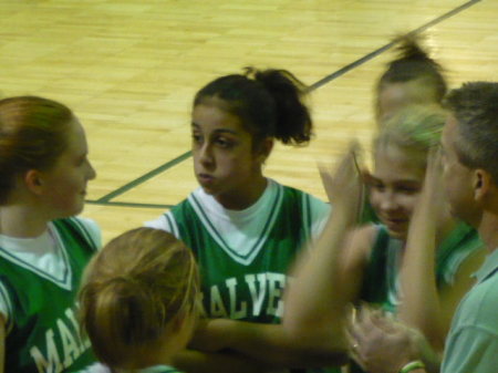 Kyra getting ready to play basketball