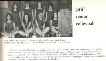 Girls Sr Volleyball Champs 1976