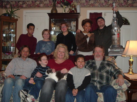 My family, 7 kids (bio, adopted, & step) with my first and second husband
