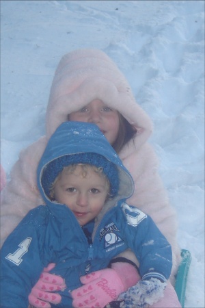 My son and Daughter at the snow