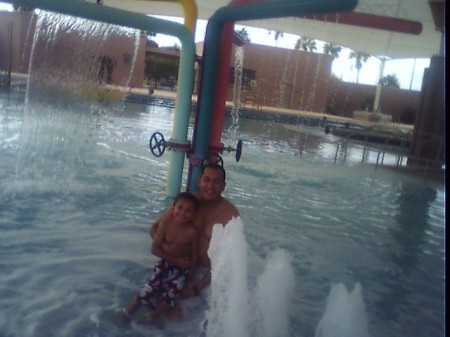 isaiah and i in the pool