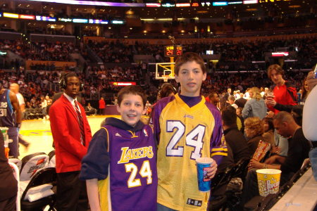 Michael & Tyler courtside Lakers game