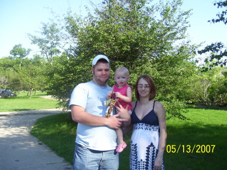 Dustin, Khelcee and Me (9 months prego) at the Zoo on Mothers day