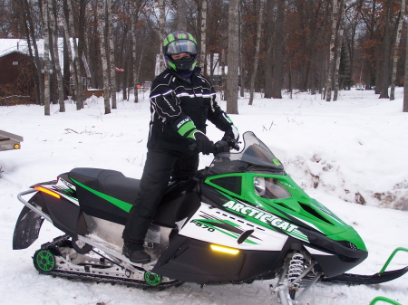 Chase on his new sled