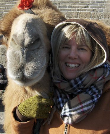 Mongolian Camel and me at Great Wall in China