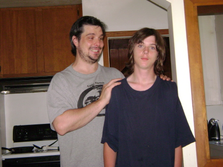 Mike Macauley (left) with his son Brandon