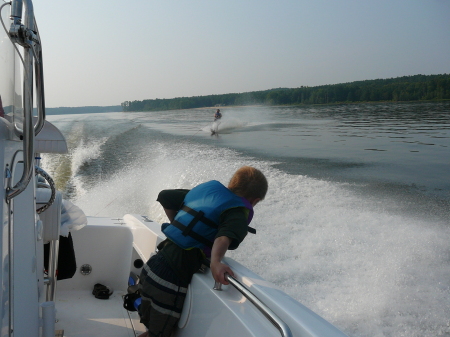 Waterskiing with the kids