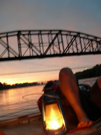 Floating the Missouri River on homemade rafts