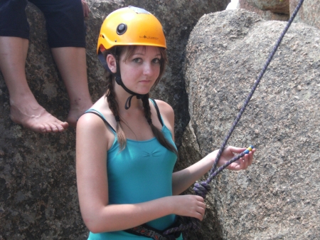 Paige at rock climbing camp 2008