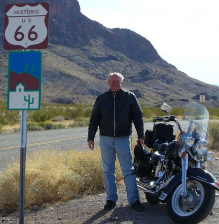 Riding my Harley on Old Route 66 in Arizona