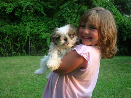 Samantha and our new puppy Tootsie