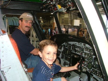 My son, Skyler and I aboard the USS Midway.