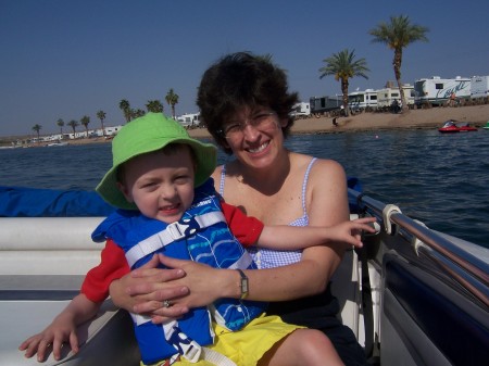 Boating on Colorado River with William