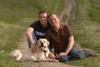 My Husband and me with our dog Luke
