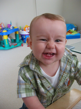 My grandson Liam...showing off his teeth