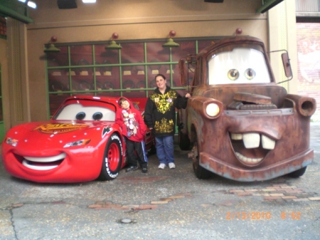 Mikey & me with the stars of Cars