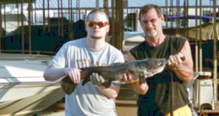 Son, Josh and I fishing