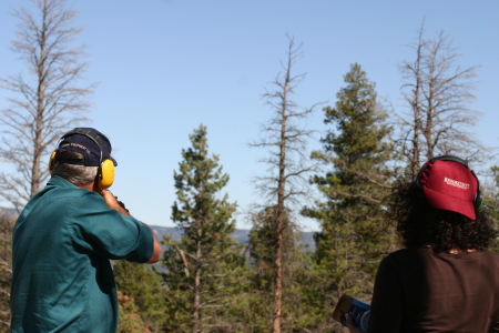 Shooting clays in National Forest