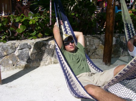 Son, Johnny in Costa Maya, Mexico