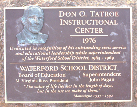 WTHS plaque