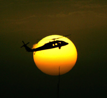 blackhawk in kandahar sunset, dec 05