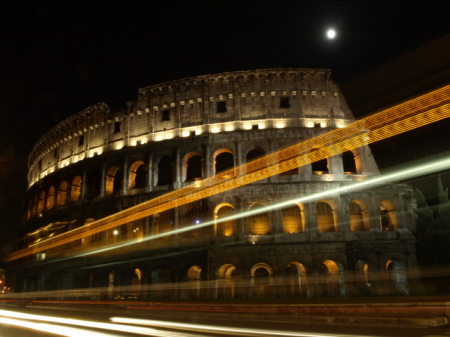 Full moon over Colosseum