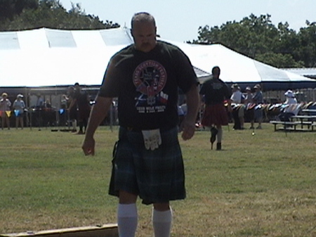 Competing in the highland Games in Arlington