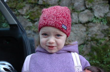 Marlee getting ready to hike to Verghetto..