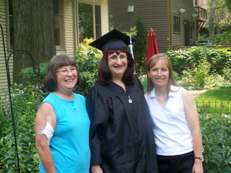 my mom and my sister Cathy at my college graduation. 6/07