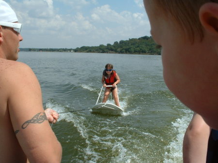 Hannah on the trainer board