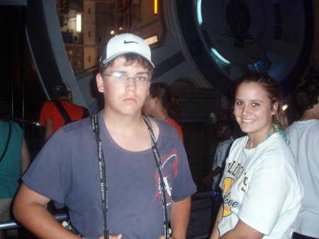 Jay and Kala waiting to get on Mission:Space